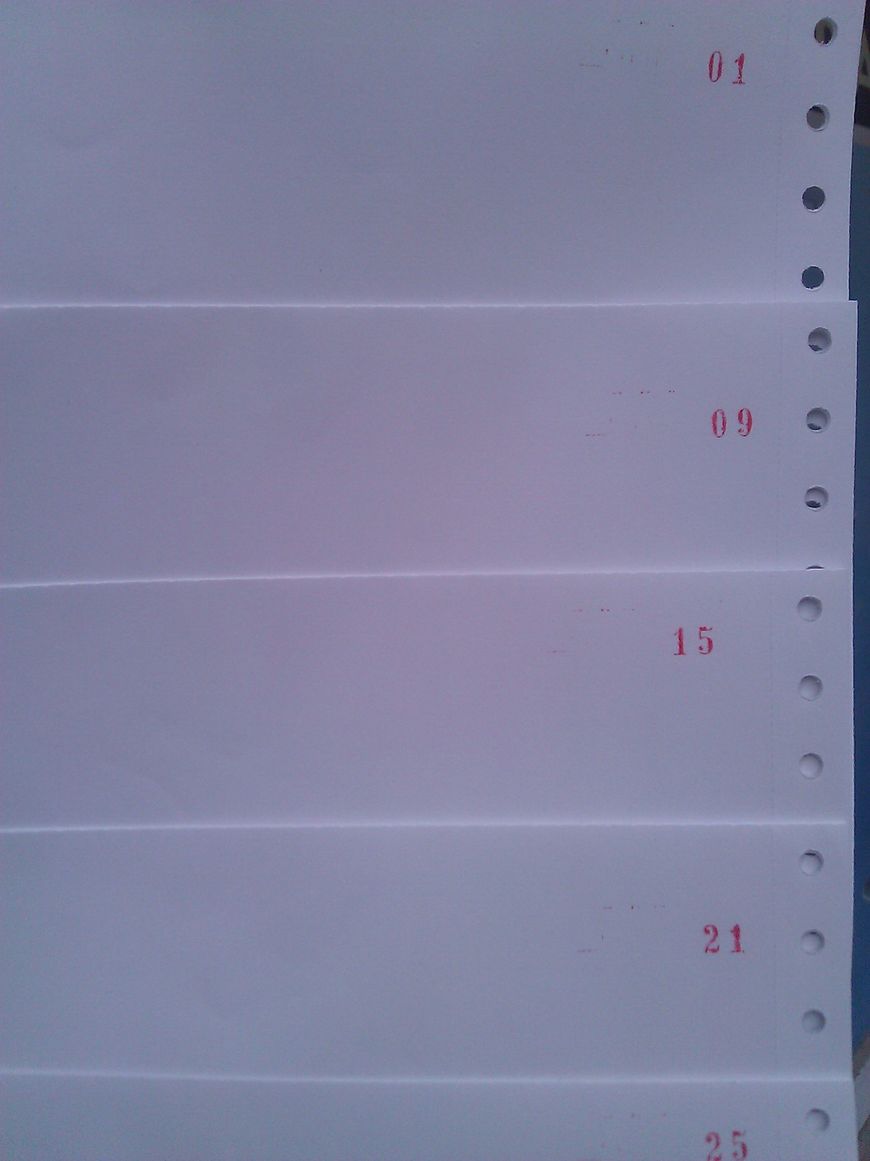 11x24 Numaralı Kağıt 1den 1000e 1-1.000 Sürekli Form Matbaa Baskısı